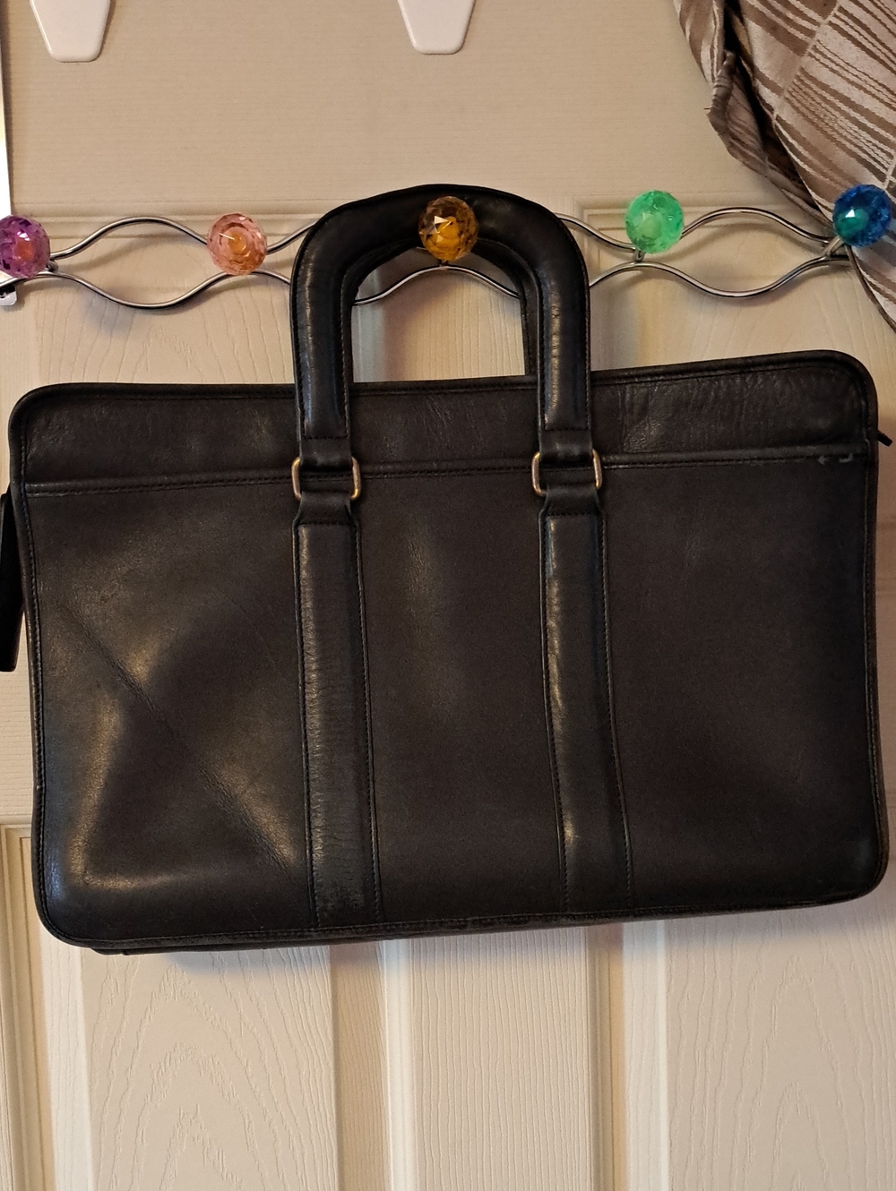 Coach Black Leather Laptop Briefcase